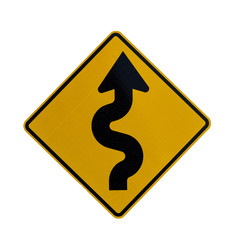 Road sign indicating curves ahead
