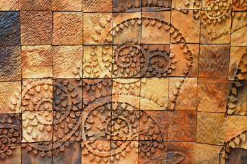 Fototapeta na wymiar Patterns from Walls of earthenware Tile.