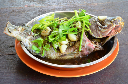 Steamed fish.