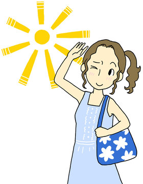 日差し　女性