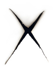 Torn paper making cross sign