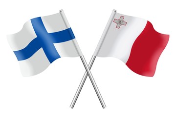 Flags : Finland and Malta