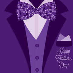 Father's Day bow tie tuxedo card in vector format.