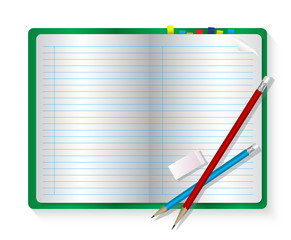 Green notebook bookmark