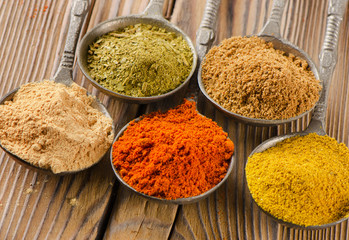 Assortment of powder spices