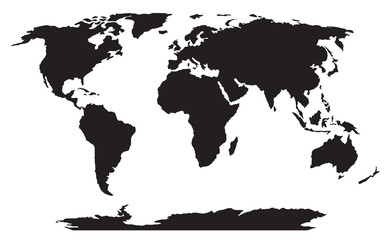 world map black silhouette vector