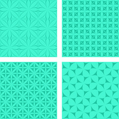 Turquoise seamless pattern background set