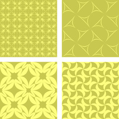 Yellow seamless pattern background set