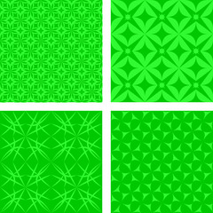 Green seamless pattern background set