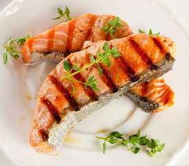 Grilled salmon