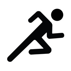 running man icon black white - 65543027