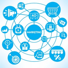 marketing, blue connecting network