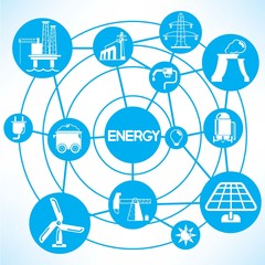 energy, blue connecting network