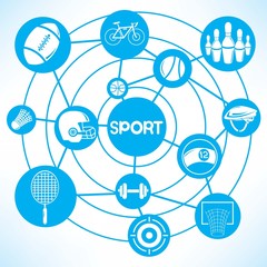sport network, blue connecting network