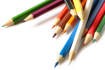 School supplies colored pencils