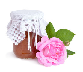 Pink roses jam isolated