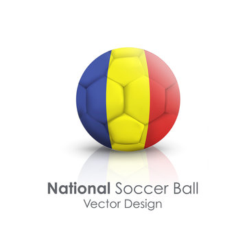 Soccer ball of Chad over white background