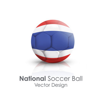 Soccer ball of Thailand over white background