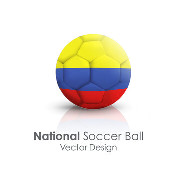 Soccer ball of Colombia over white background