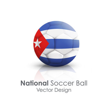 Soccer ball of Cuba over white background