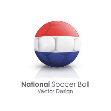 Soccer ball of Netherlands over white background