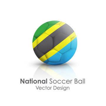 Soccer ball of Tanzania over white background