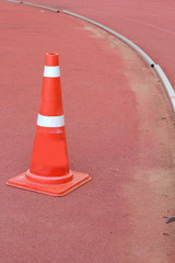 Traffic cone on the road