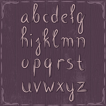 alphabet on wooden background, vector