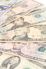 Heap of dollar bills.