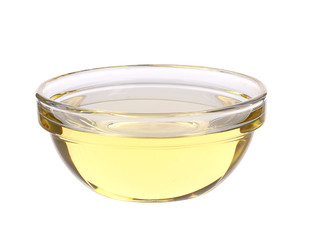 Sunflower oil in glass bowl.