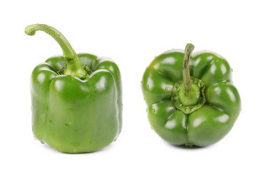 Two green peppers.