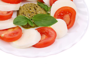 Salad with Tomatoes and Mozzarella Cheese.