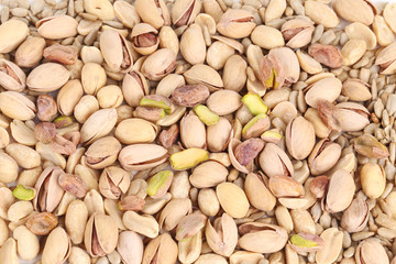 Close up of fresh pistachios.