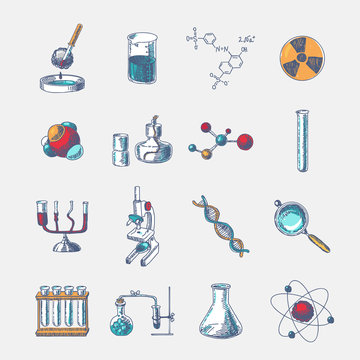 Chemistry icons set