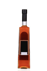 Cognac bottle on white background.