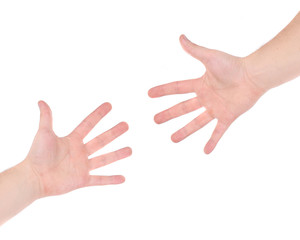 Two hand reaching each other.