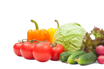Vegetables isolated on white background