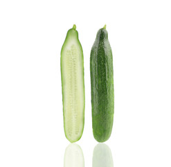 Two slices of cucumber.