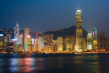 Obraz premium Skyscrapers and embankment of the modern city of China