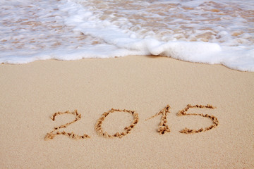 New year 2015 on the beach. 