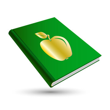 Green Education Book With Gold School 3d Icon Apple