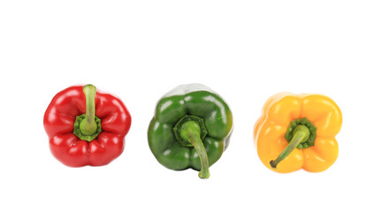 Three beautiful bell peppers.