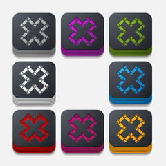 Obraz premium square button: handshake
