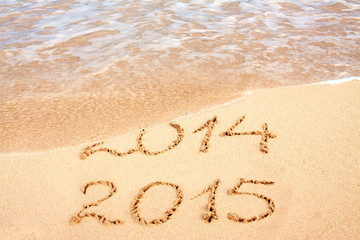 New year 2015 on the beach. 