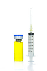 Medical Syringe and yellow ampule
