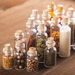 bottles with spices