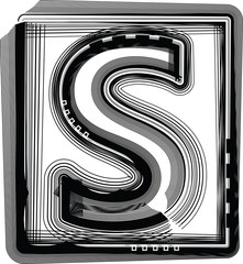 Striped Font Letter S