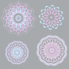 background illustration with blue, lilac lace