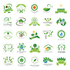 Eco Icons Set - Isolated On White Background