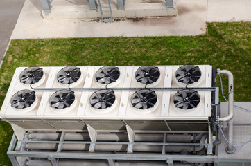 Ventilator fan spin on building biogas plant